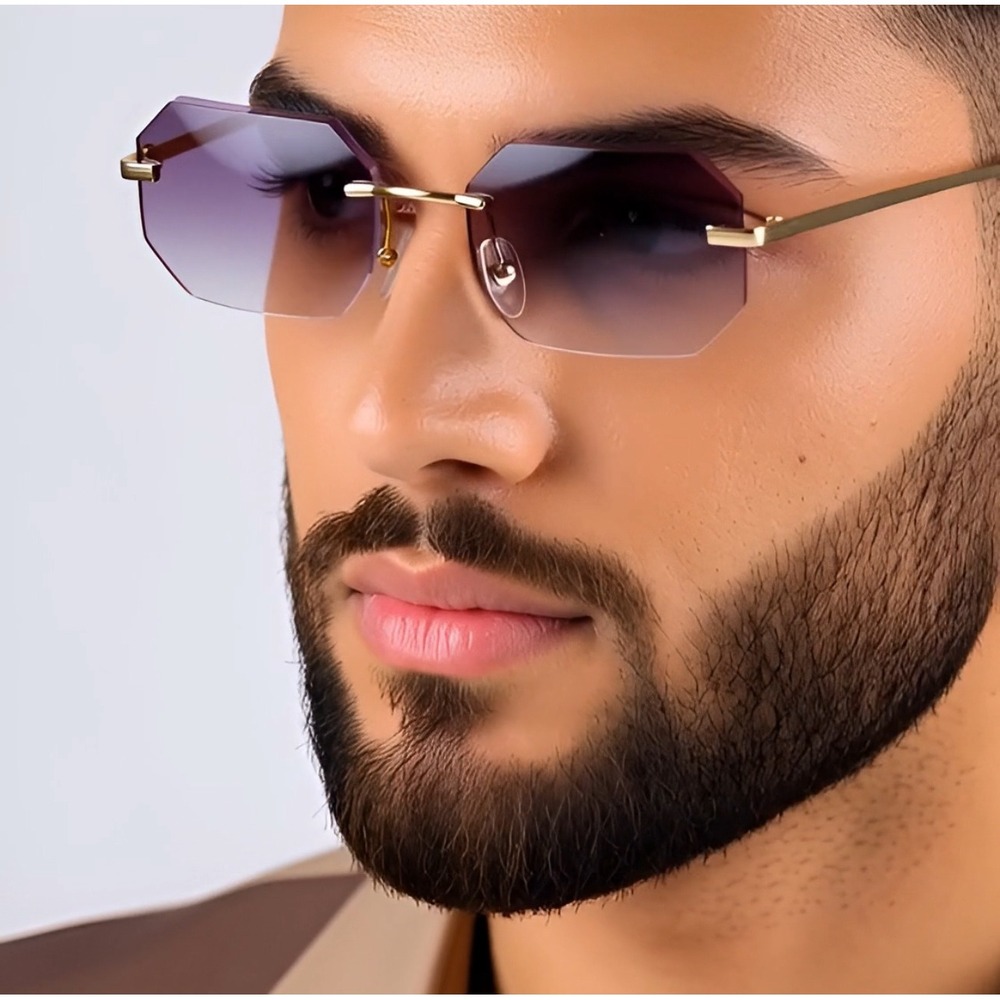 Hip Hop  Sunglasses Gold Frame Gradient Black Lenses Men's Fashion‎ Lentes Gafas
